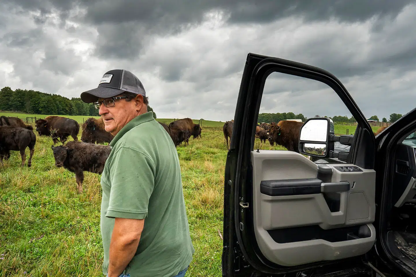 Carl Brasseur inspicerer sine bisoner – han har 140 af dem.