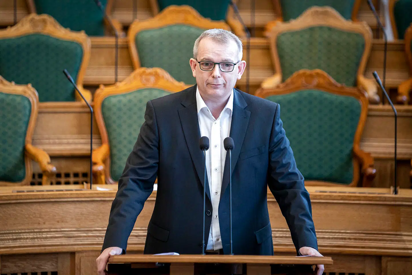 Dansk Folkepartis Hans Kristian Skibby til ministrenes spørgetid i folketingssalen onsdag 6. maj 2020.