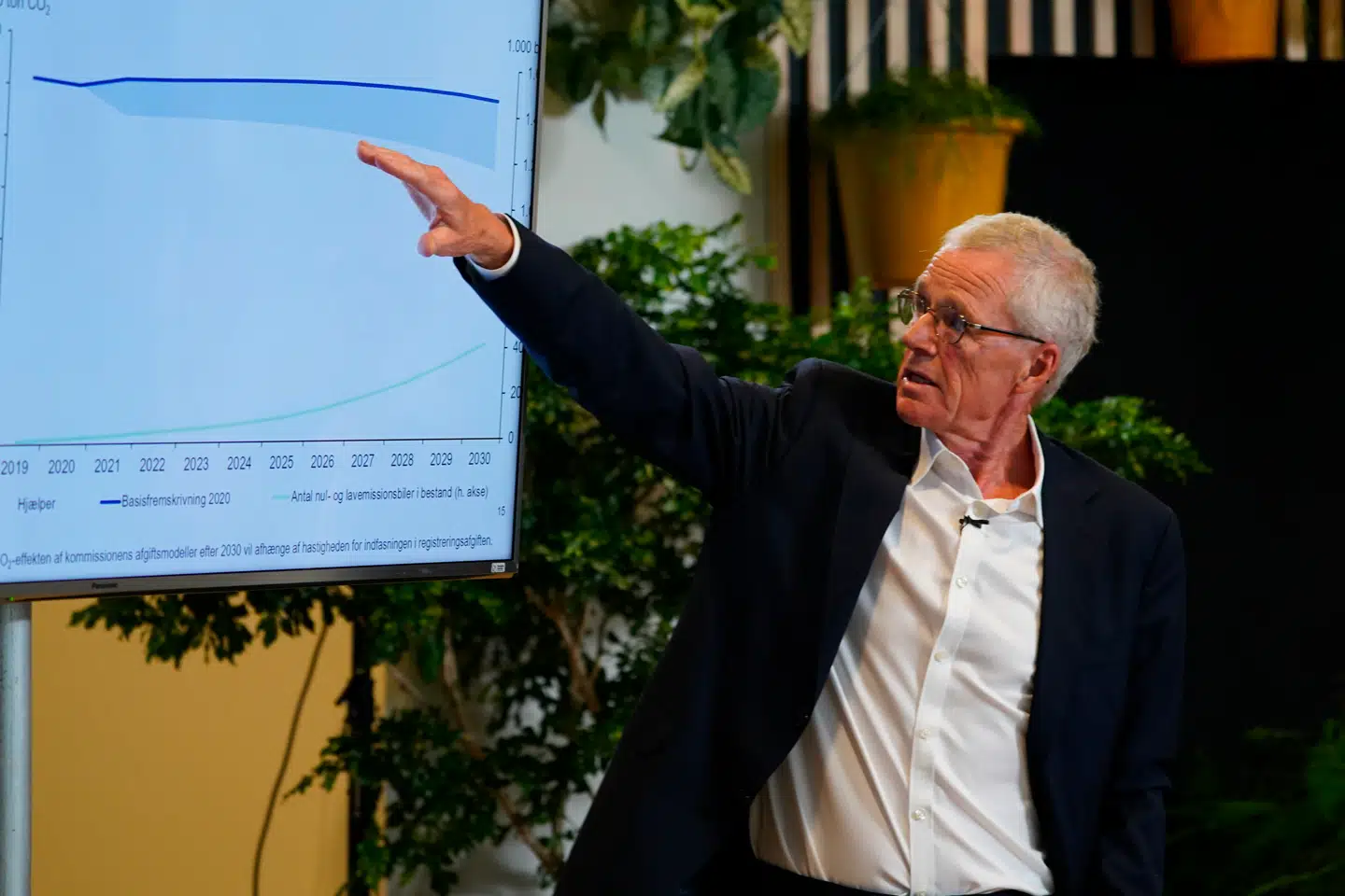 Formand Anders Eldrup for Kommissionen for grøn omstilling af personbiler kommer med anbefalinger på et pressemøde i DGI-Byen i København, mandag den 7. september 2020.