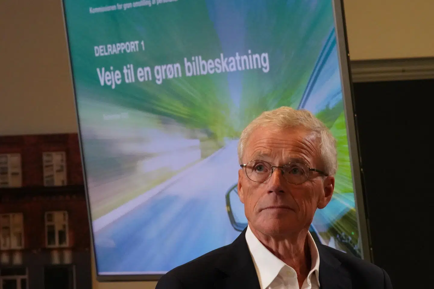 Formand Anders Eldrup for Kommissionen for grøn omstilling af personbiler kommer med anbefalinger på et pressemøde i DGI-Byen i København.