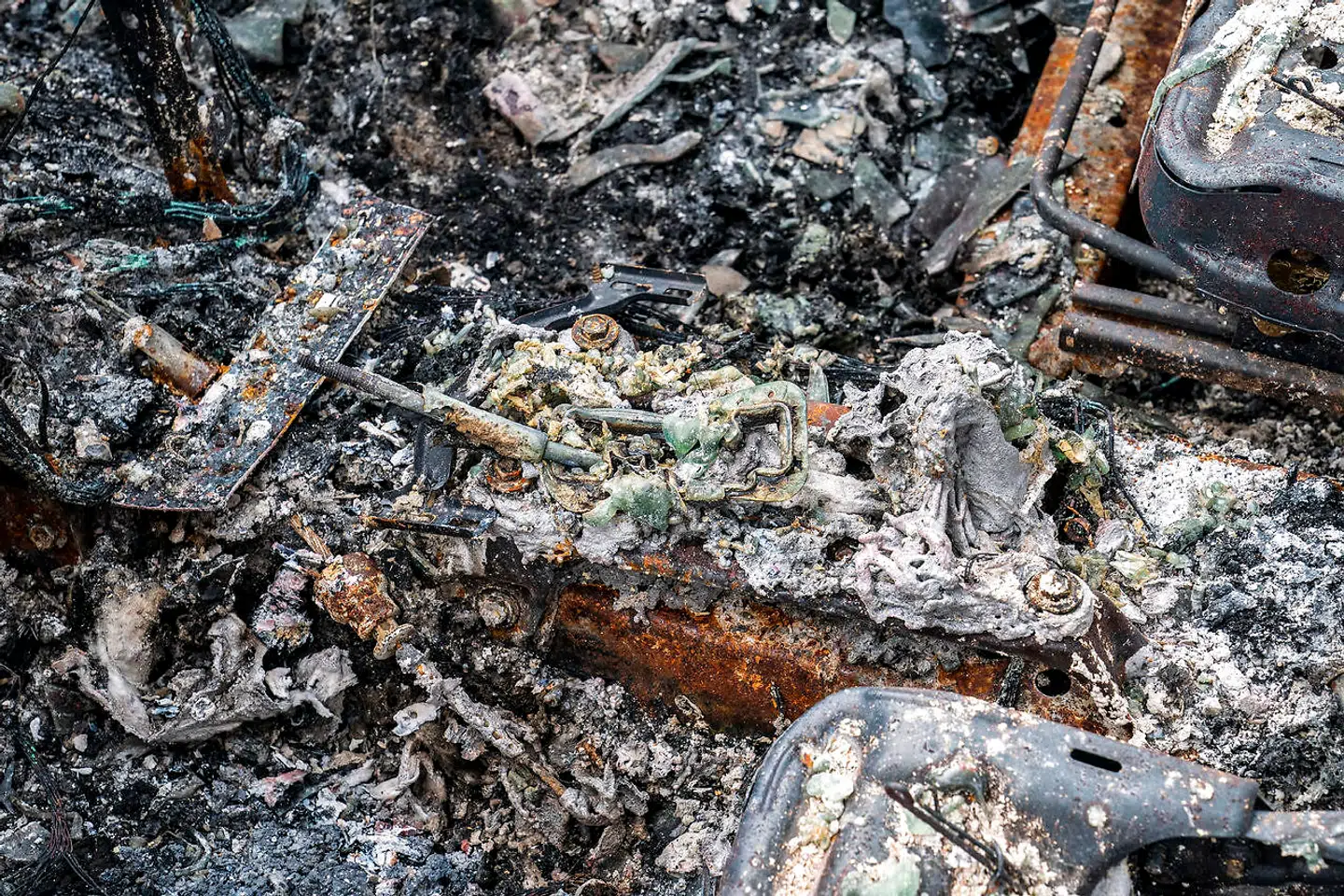 Nedbrændte biler i Kenosha.