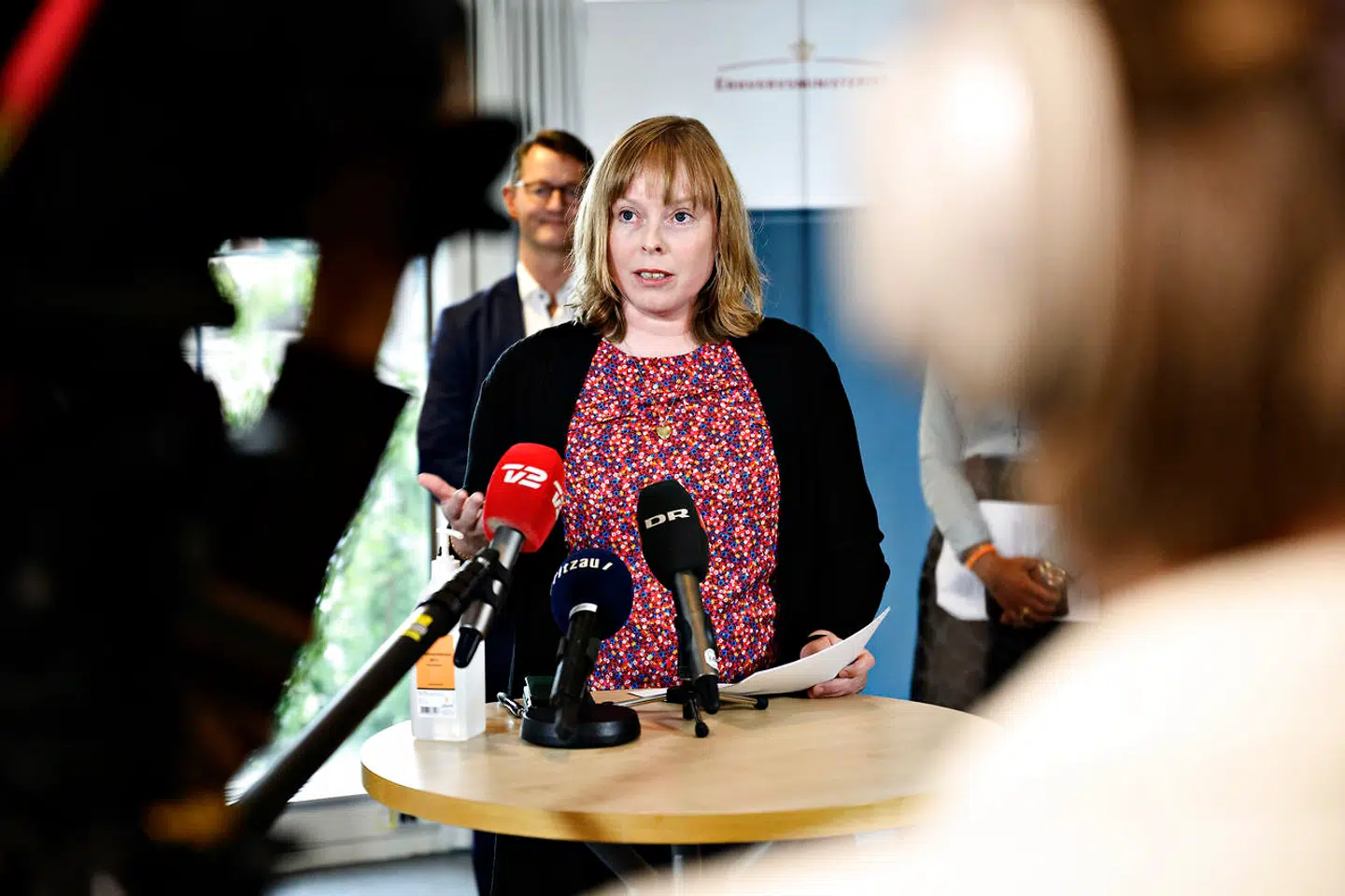 Kulturminister Joy Mogensen (S), da erhvervsministeren og aftalepartierne præsenterer aftalen om hjælpepakker, i Erhvervsministeriet i København fredag den 28. august 2020.. (Foto: Philip Davali/Ritzau Scanpix)