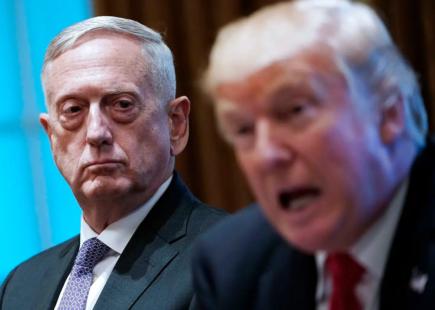 Tidligere forsvarsminister James Mattis med præsidenten.