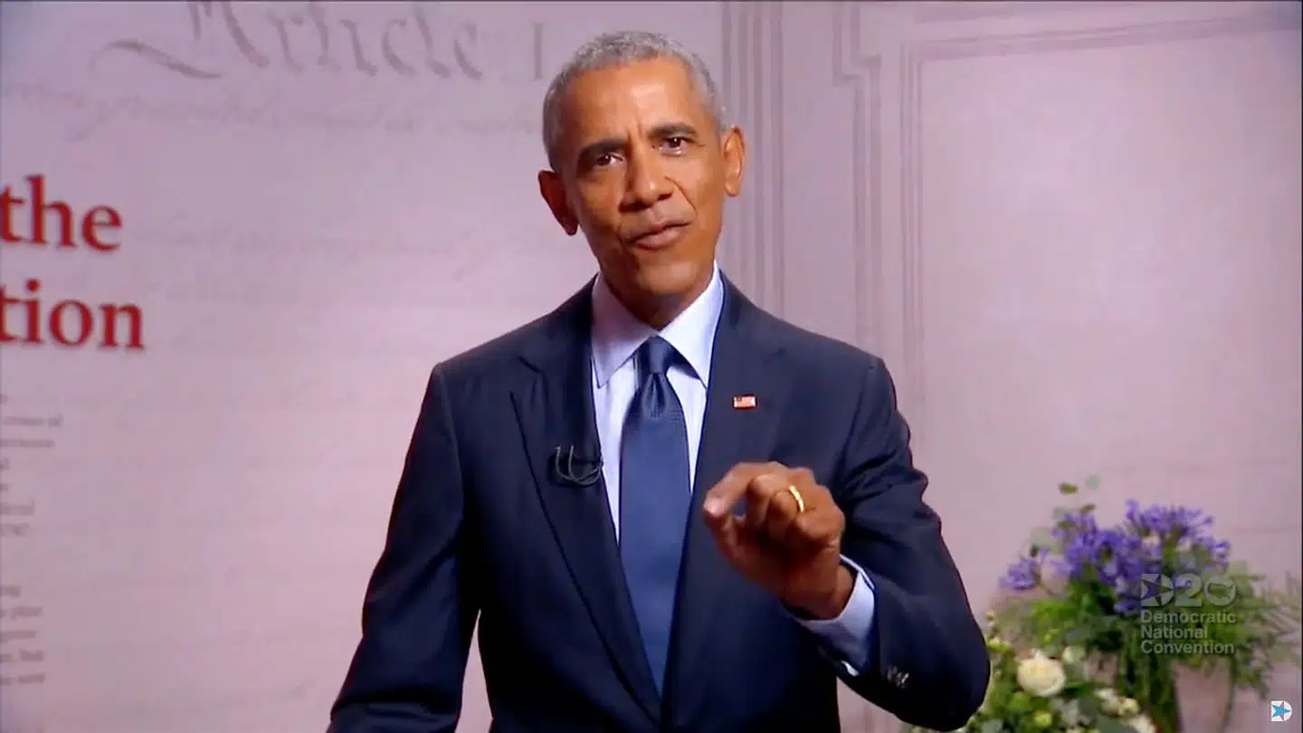Tidligere præsident Barack Obama talte onsdag aften.