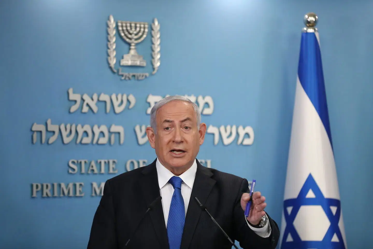 Arkivfoto: Benjamin Netanyahu, der er Israels premierminister annoncerer fredsaftalen mellem Israel og De Forenede Arabiske Emirater, Jerusalem, Israel, 13. august 2020.
