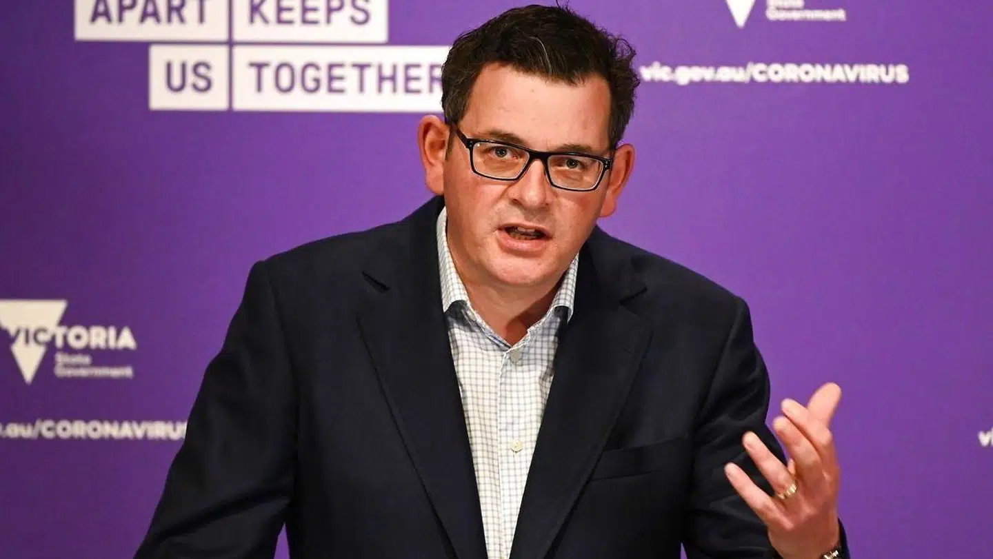 Daniel Andrews under pressemødet.