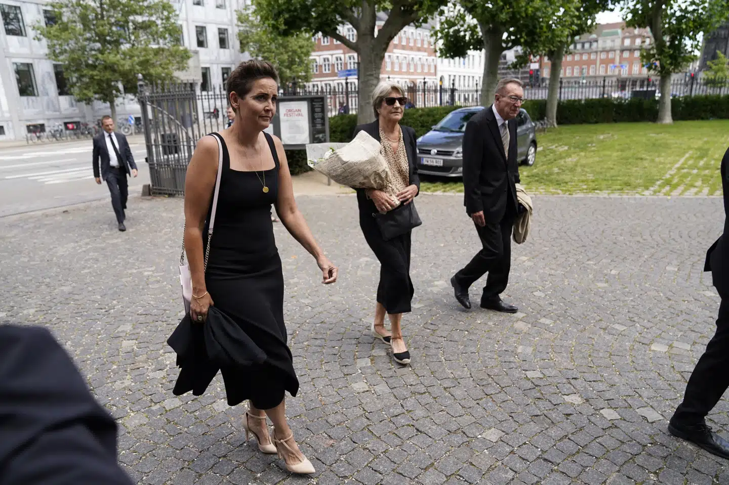 Pia Olsen Dyhr, formand for SF, ankommer til Holmens Kirke, hvor Lone Dybkjær bliver bisat. Mads Claus Rasmussen/Ritzau Scanpix