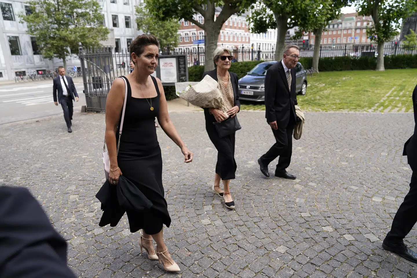 Pia Olsen Dyhr, formand for SF, ankommer til Holmens Kirke, hvor Lone Dybkjær bliver bisat. Mads Claus Rasmussen/Ritzau Scanpix