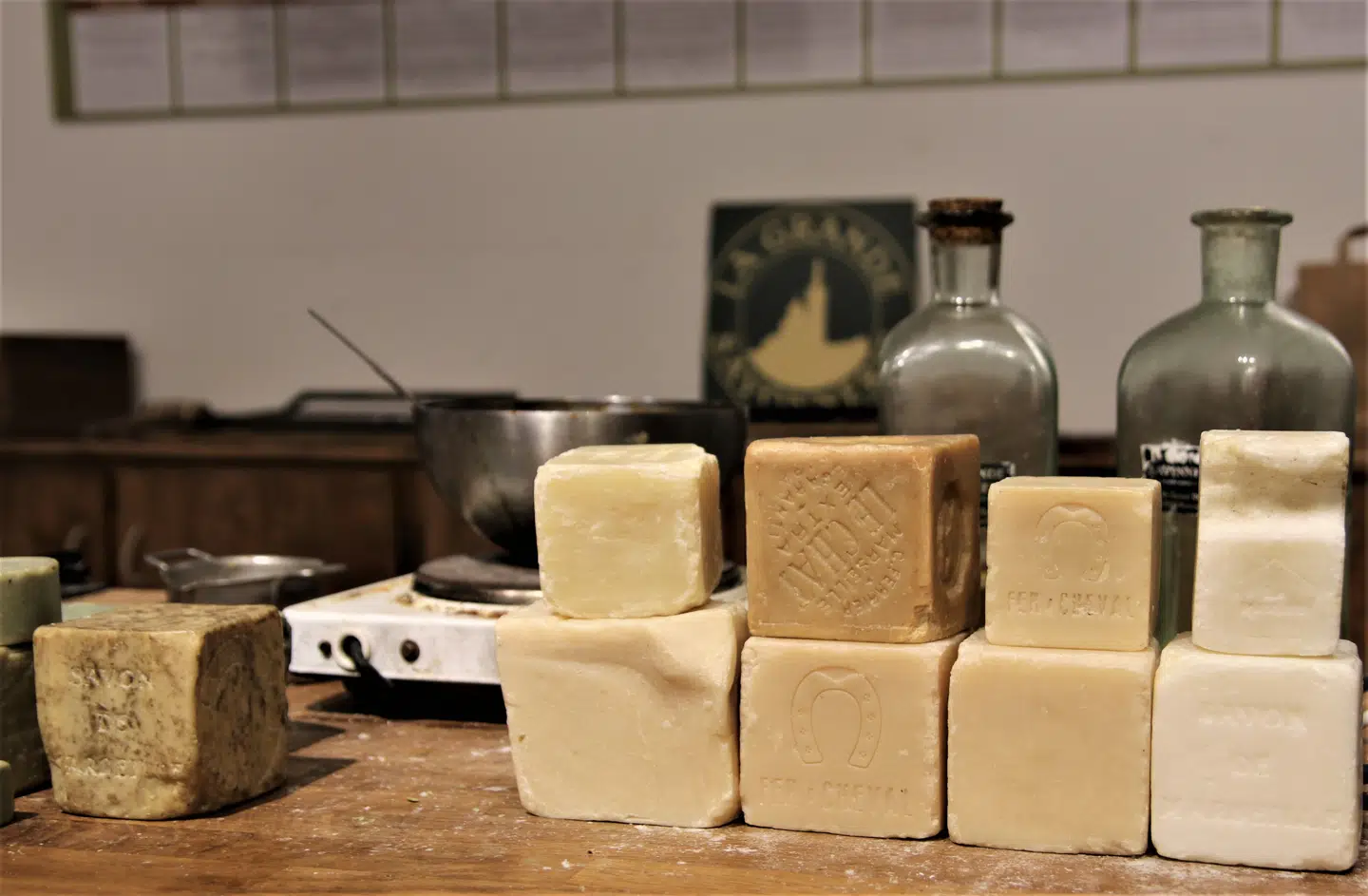 På Musée Savon de Marseille kan man få en masse at vide om fremstilling af den kendte sæbe.