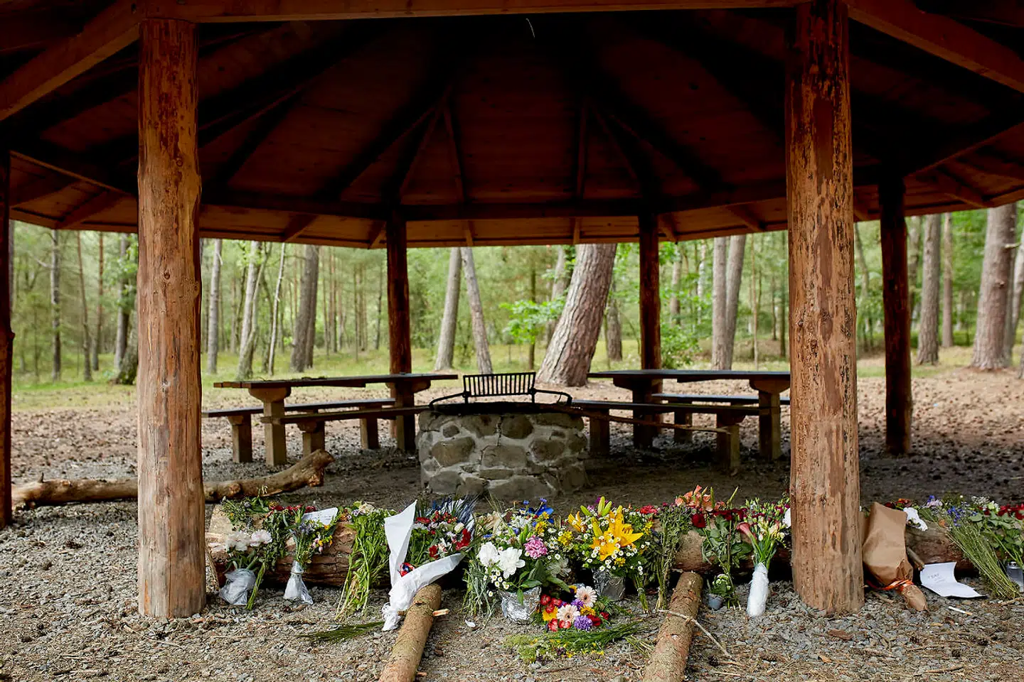 Shelter in the Northern Forest at Haslevej in Roenne on Bornholm, Monday 29 June 2020. A 28-year-old man, with African roots, from Zealand was found dead at the shelter site on Tuesday 24 June. He had been hit by punches with rafts, bottles and fists and by several stabs .. (Photo: Pelle Rink / Ritzau Scanpix)