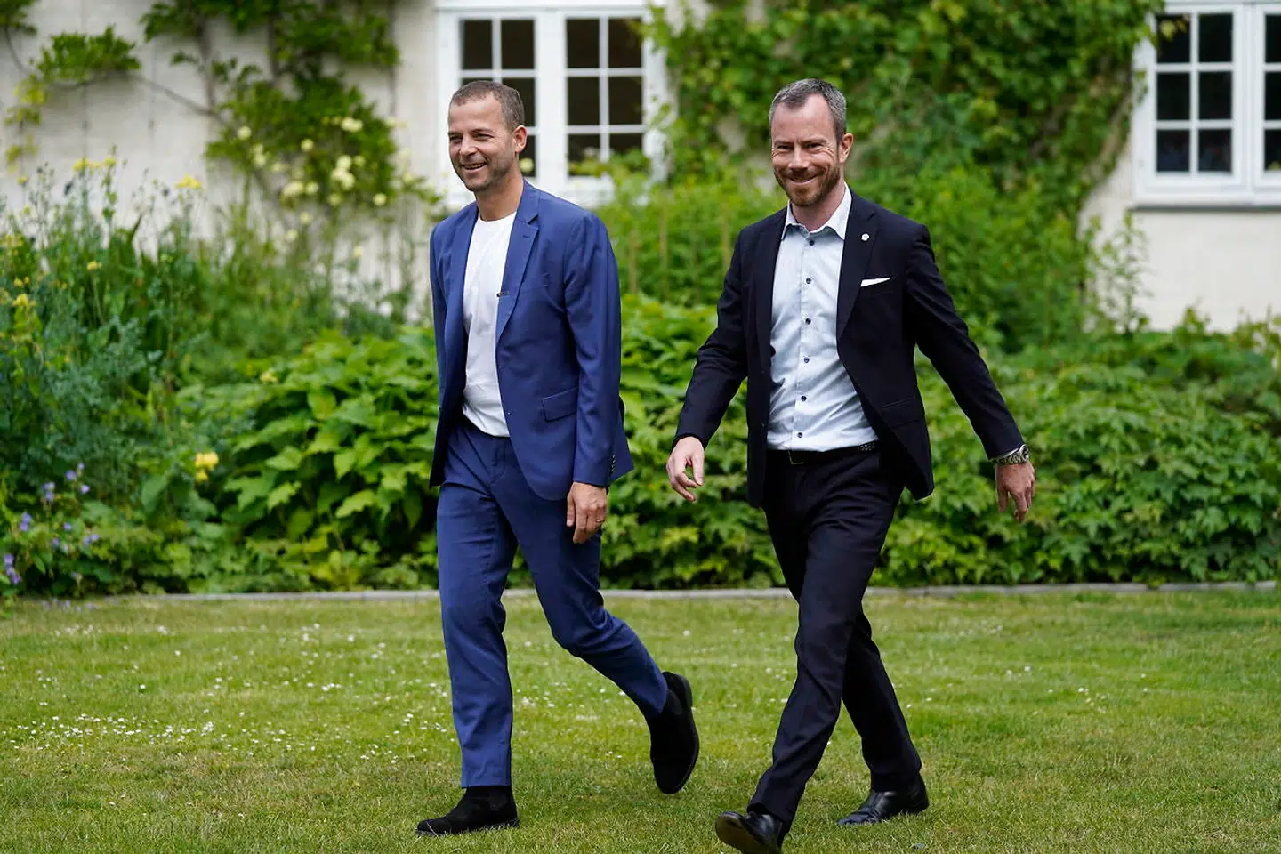 Venstres formand Jakob Ellemann-Jensen og De Radikales formand Morten Østergaard holder fælles pressemøde om udspil til grøn skattereform med CO2-afgift i København, fredag den 19. juni 2020.