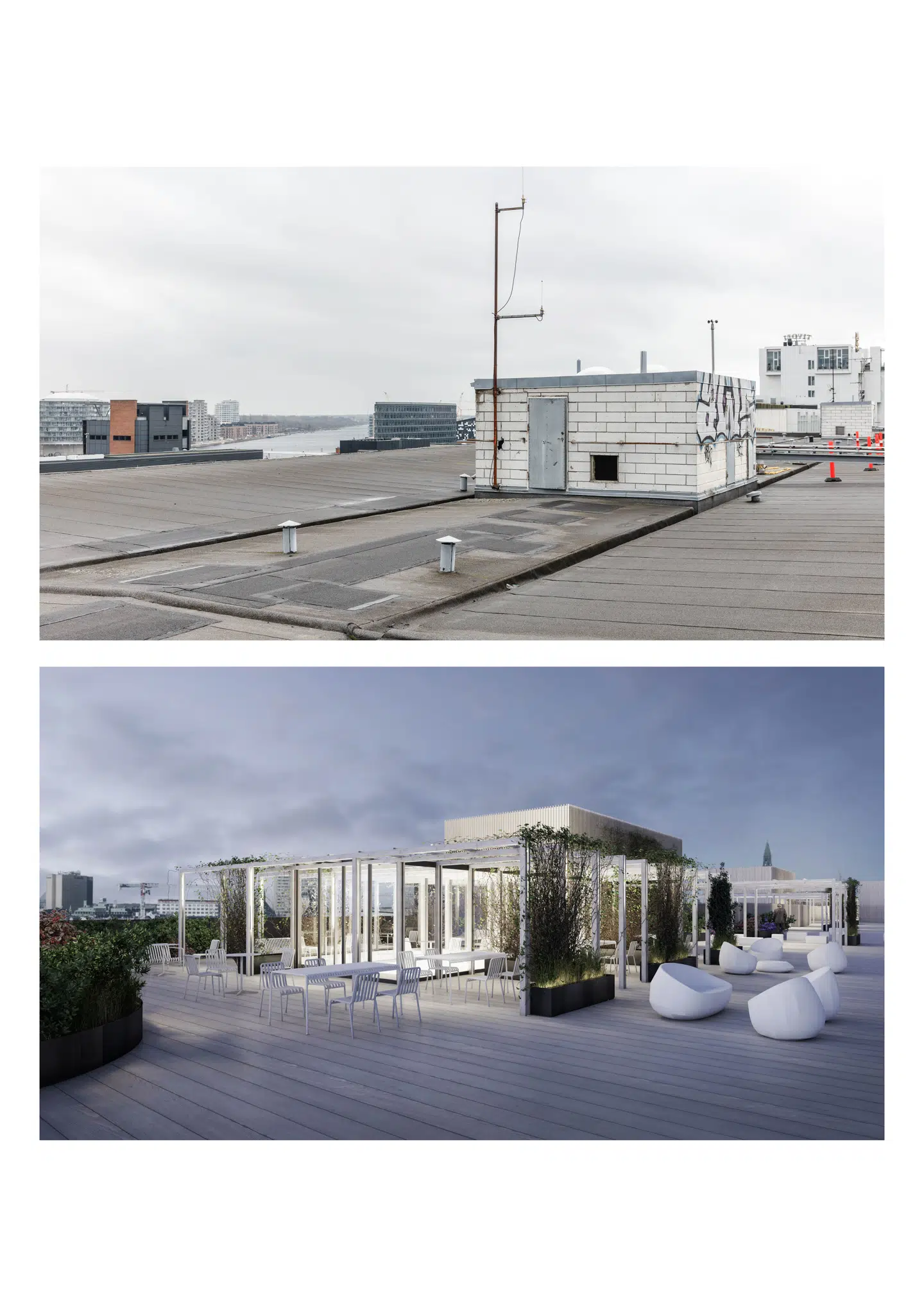 Mange ville nok ønske, at tagterrassen blev offentlig tilgængelig. I stedet kan man henlægge solnedgangen til nabobygningen Tivoli Hotel, som kan ses i baggrunden.