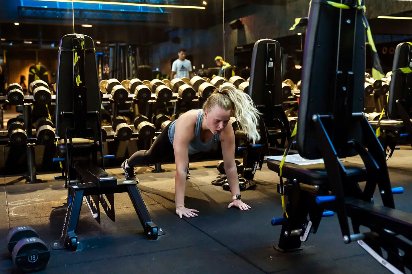 Cecilie Skive er glad for at være tilbage i fitnesscentret. Under nedlukningen har hun trænet hjemme i stuen.