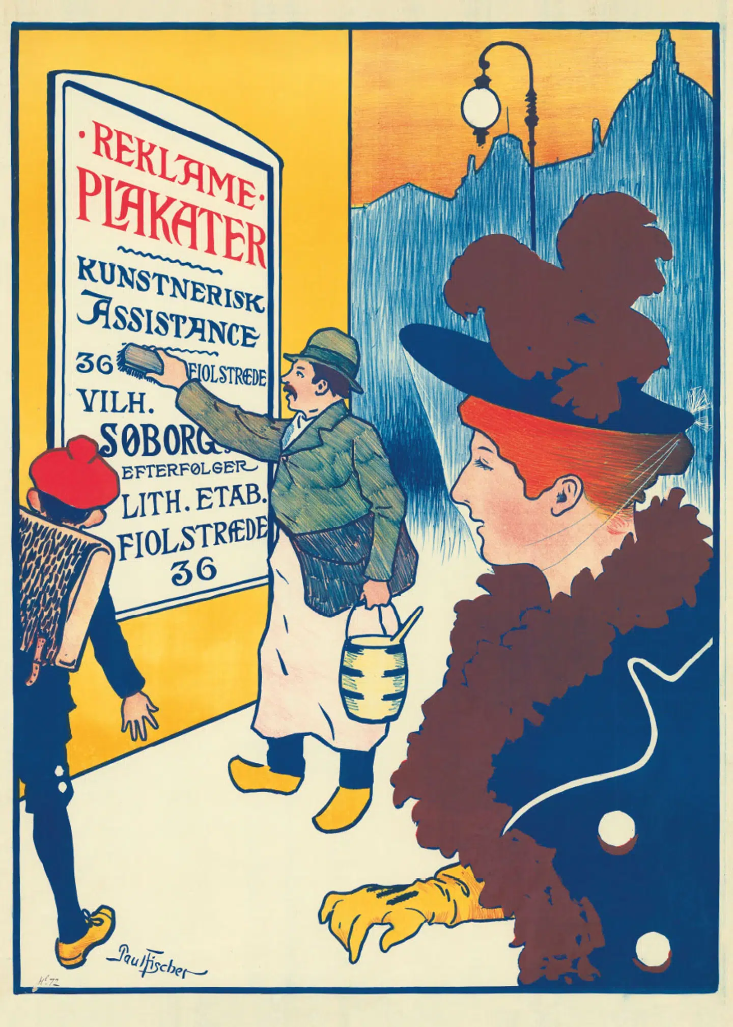 Paul Fischers plakat fra 1896 var klart inspireret af den franske kunstner Henri de Toulouse-Lautrec.