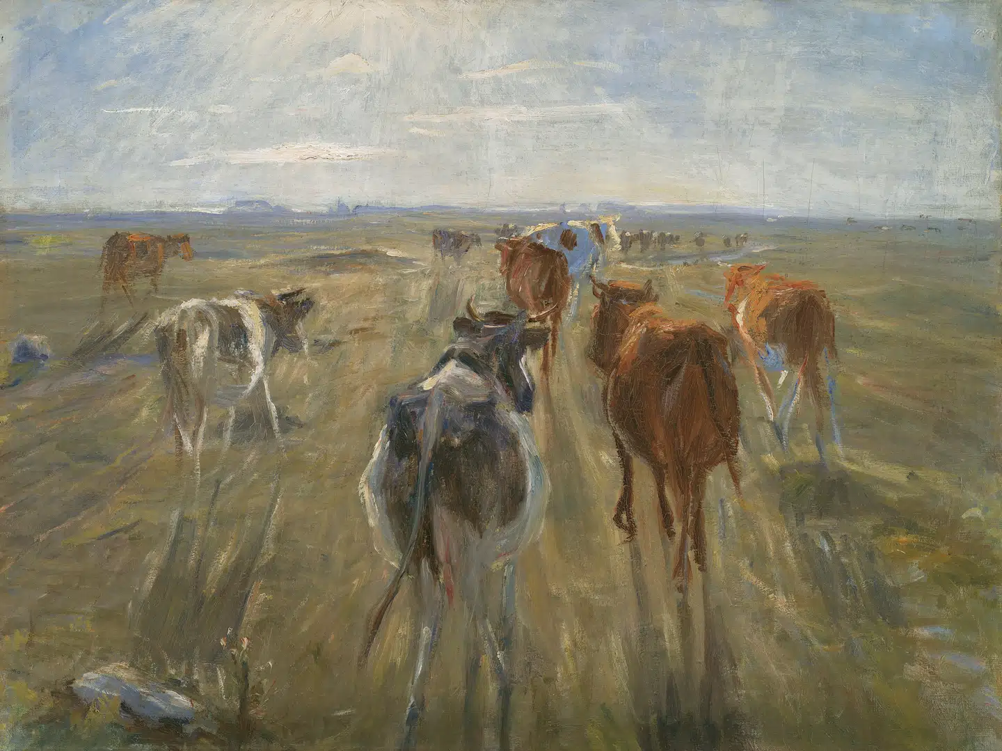 H.C. Andersen slutter sin vandring ved Saltholm, hvor han kækt fortæller læseren, at han sædvanligvis er »hjemme fra 8 til 9, men for damer er jeg hjemme på alle tider«. Amager og Saltholm var dengang landbrugsland og store græsarealer til husdyr. Det er det fortsat i 1880erne, da Theodor Philipsen kommer forbi og maler dette billede, »Lange skygger. Kvæg på Saltholm«, der tilhører Statens Museum for Kunst.