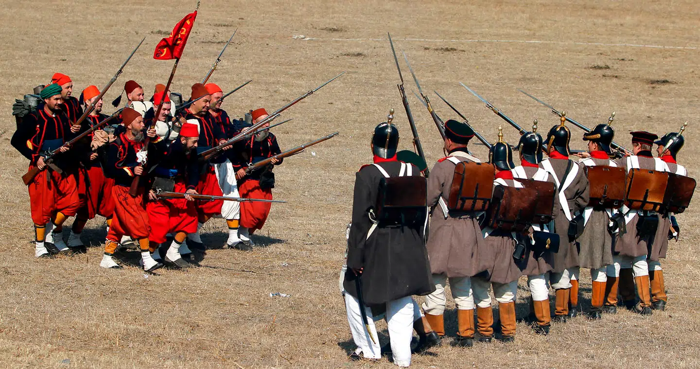 Slaget ved Alma 20. september 1854 er Krimkrigens første og genopføres jævnligt af folk med interesse for militærhistorie.