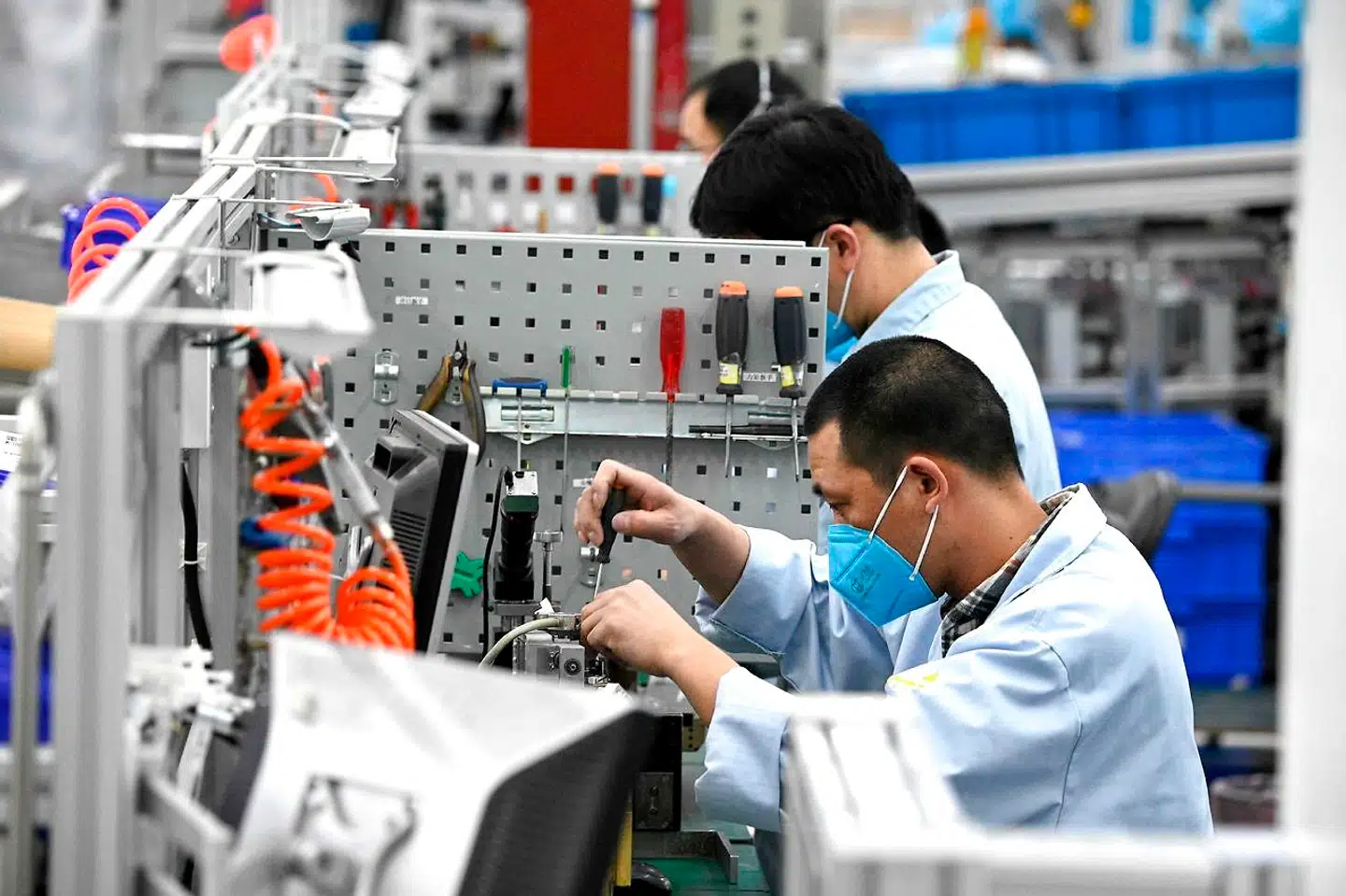 En Siemens-virksomhed for medicinsk udstyr i Shanghai: Kina er som »verdens fabrik« et af de allervigtigste omdrejningspunkter i de globale værdikæder, der er kommet under voldsomt pres under coronakrisen.