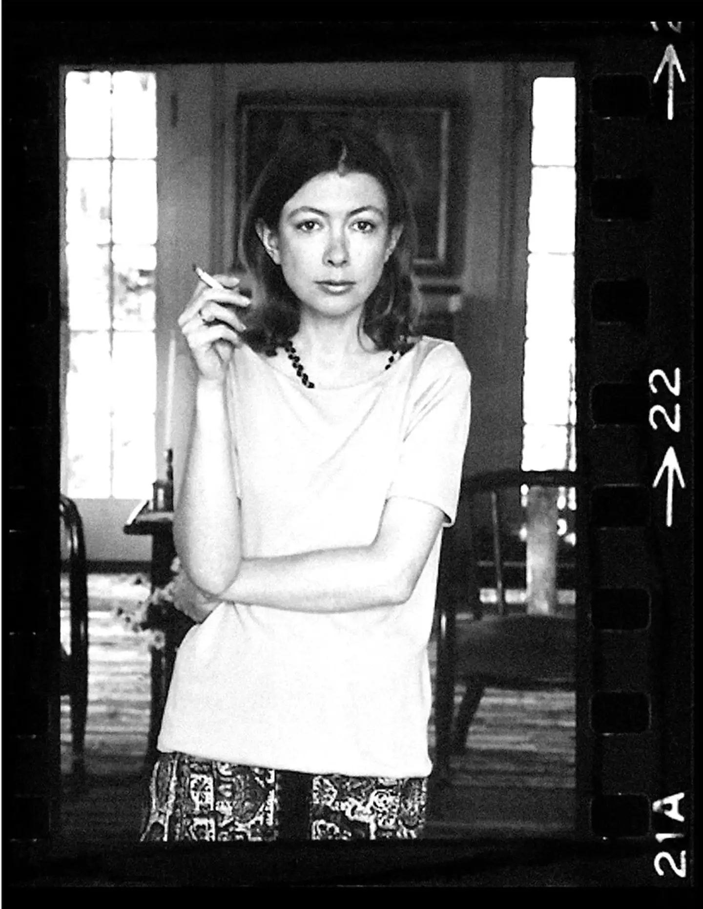 Den amerikanske journalist og forfatter Joan Didion. Født 1935.
