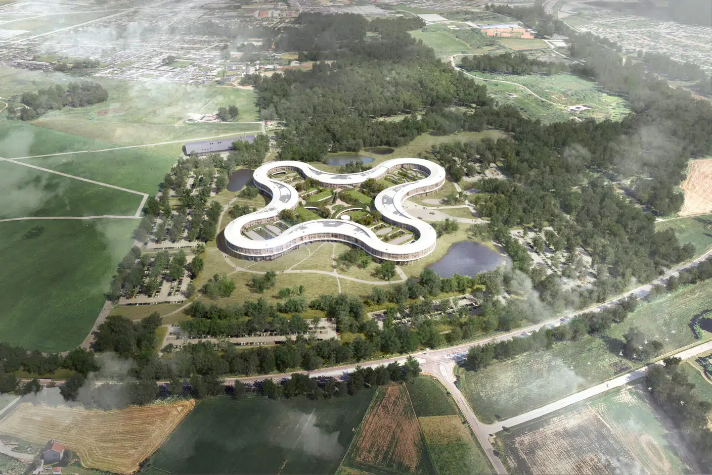 Hillerøds nye supersygehus får et originalt »kløverbladsdesign«, der både skaber effektiv logistik og tæt kontakt til naturen.