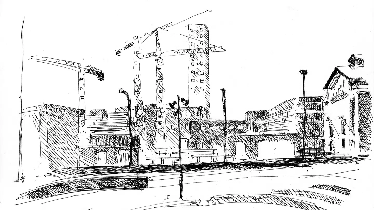 Carlsbergbyen er endnu ikke færdig og kranerne spiller stadig hovedrollen i kvarteret. Bydelen bliver dog ikke så tæt som oprindeligt planlagt.