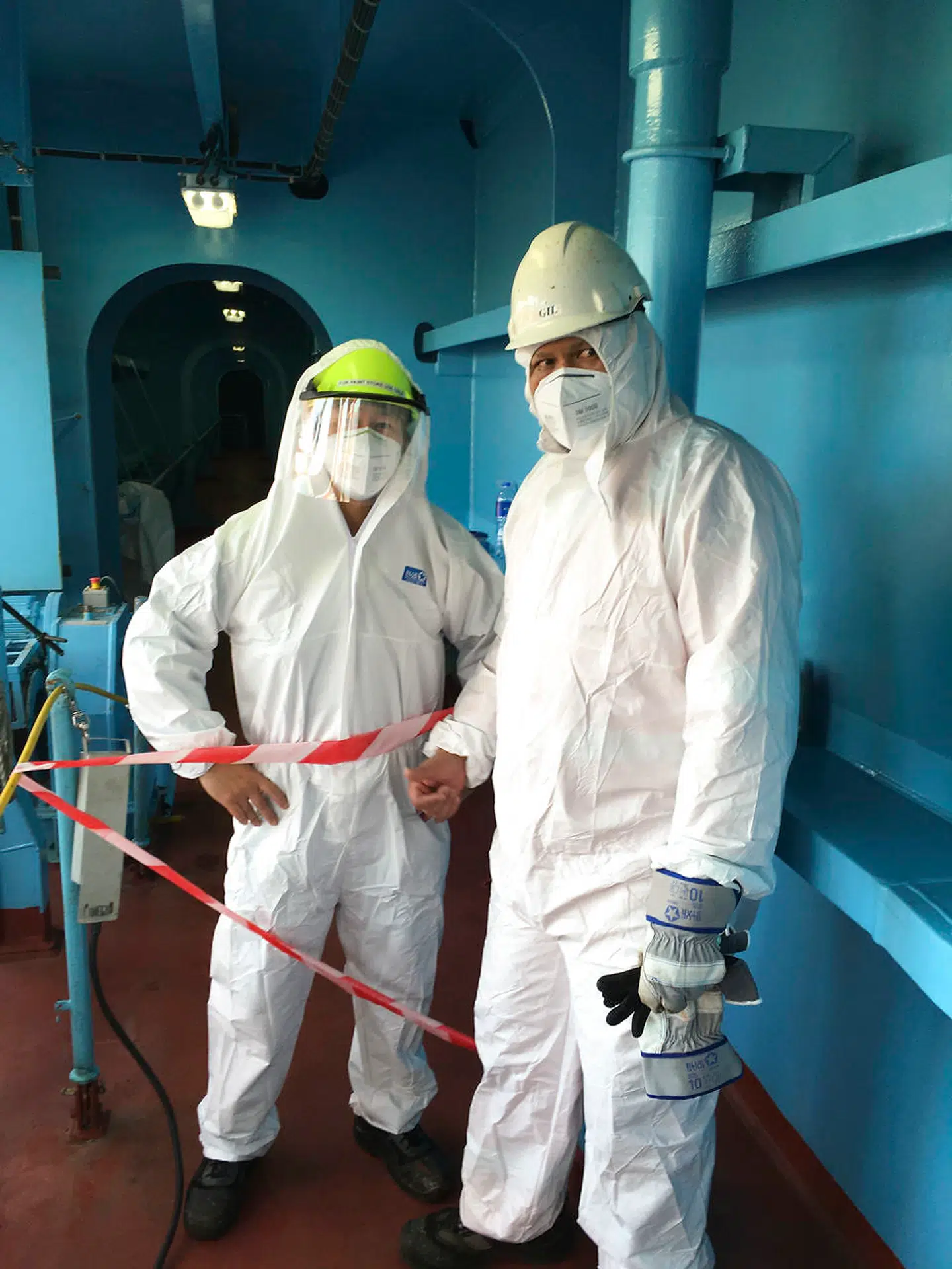 Camilla Westergaard påmønstrede Maastricht Maersk i november, og efter måneder på værft i Kina blev hun modtaget af en helt anden virkelighed, da det næsten 400 meter lange containerskib anløb Kwangyang, Sydkorea. Privatfoto.