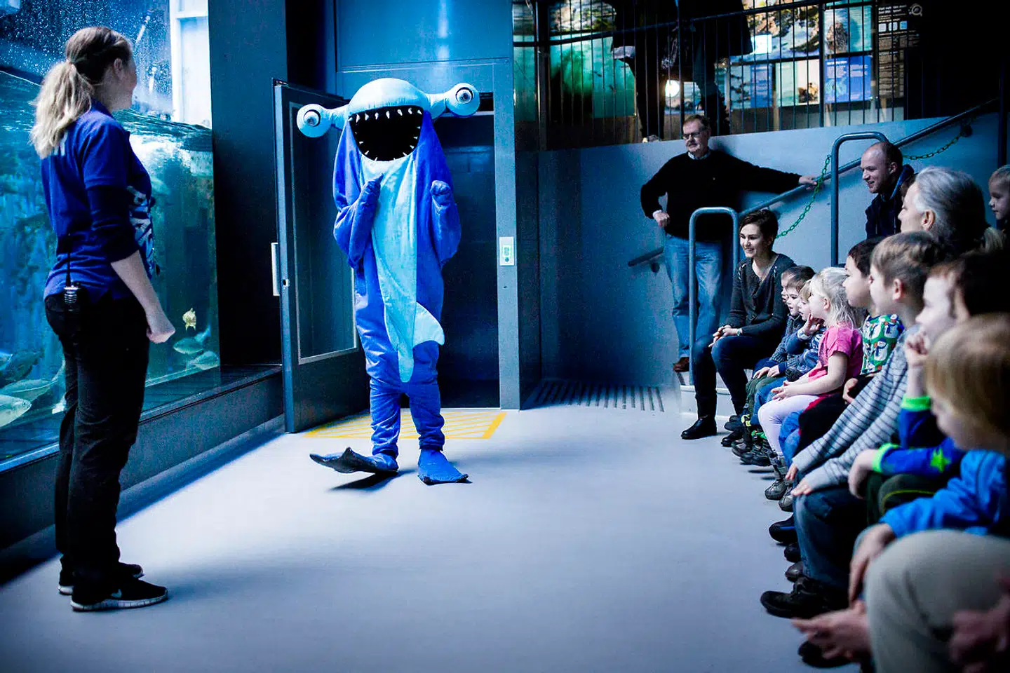 Normalt er der masser af børn og voksne – i øjeblikket er der kun fisk og personale til at holde driften i gang på Den Blå Planet.