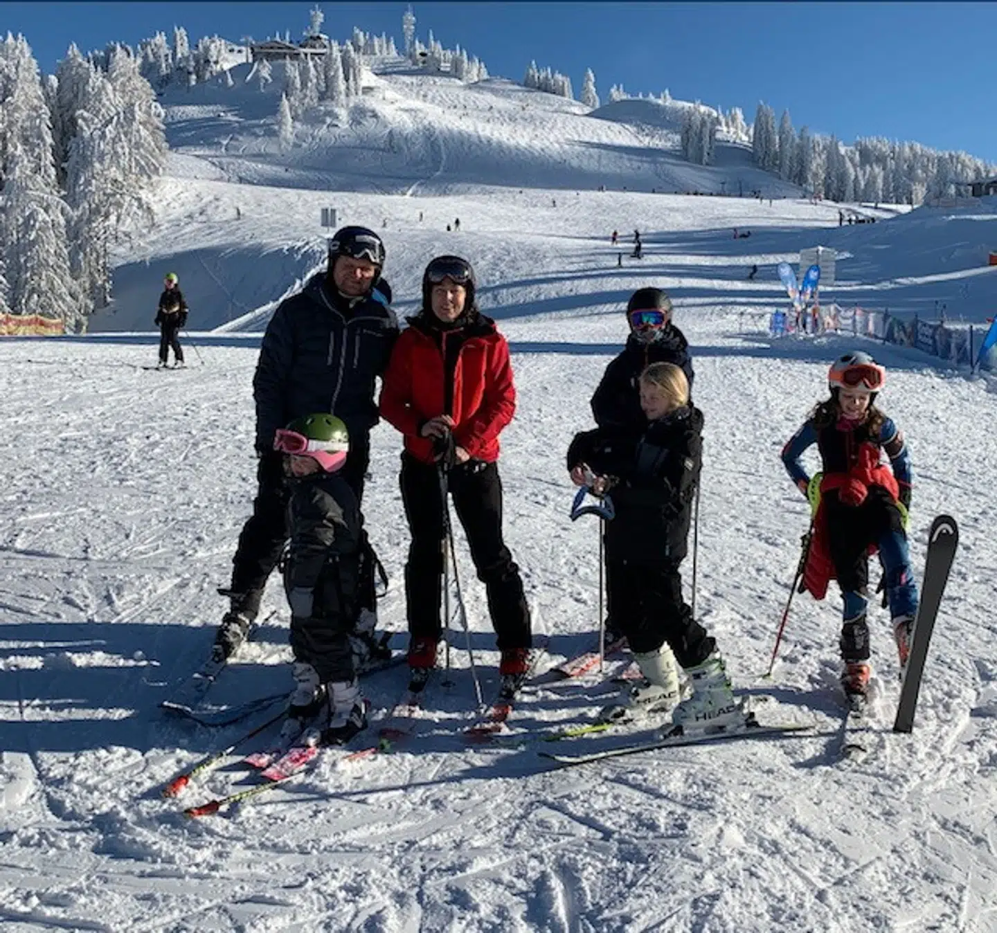 Familien Skriver på skiferie.