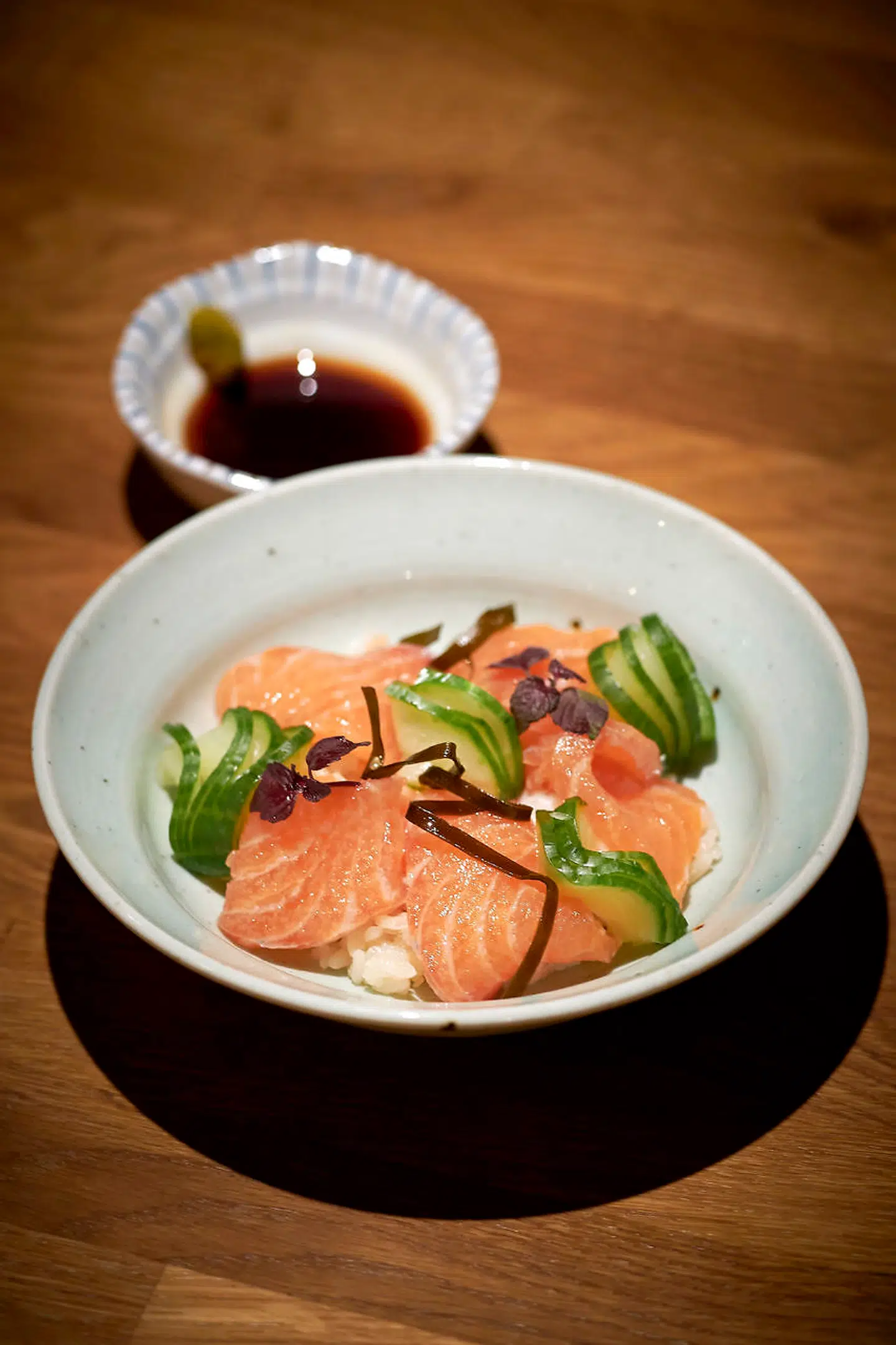 Moi, koreansk restaurant. Hwe dup bap (laks på ris).