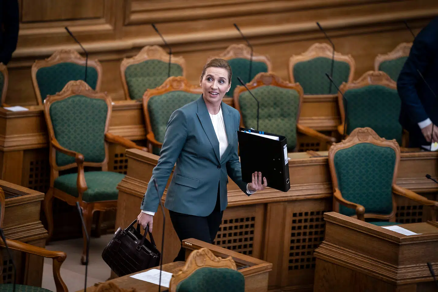 Statsminister Mette Frederiksen ved møde i Folketingssalen, som indledes med statsminister Mette Frederiksens (S) spørgetime tirsdag den 10. marts 2020.. (Foto: Liselotte Sabroe/Ritzau Scanpix)