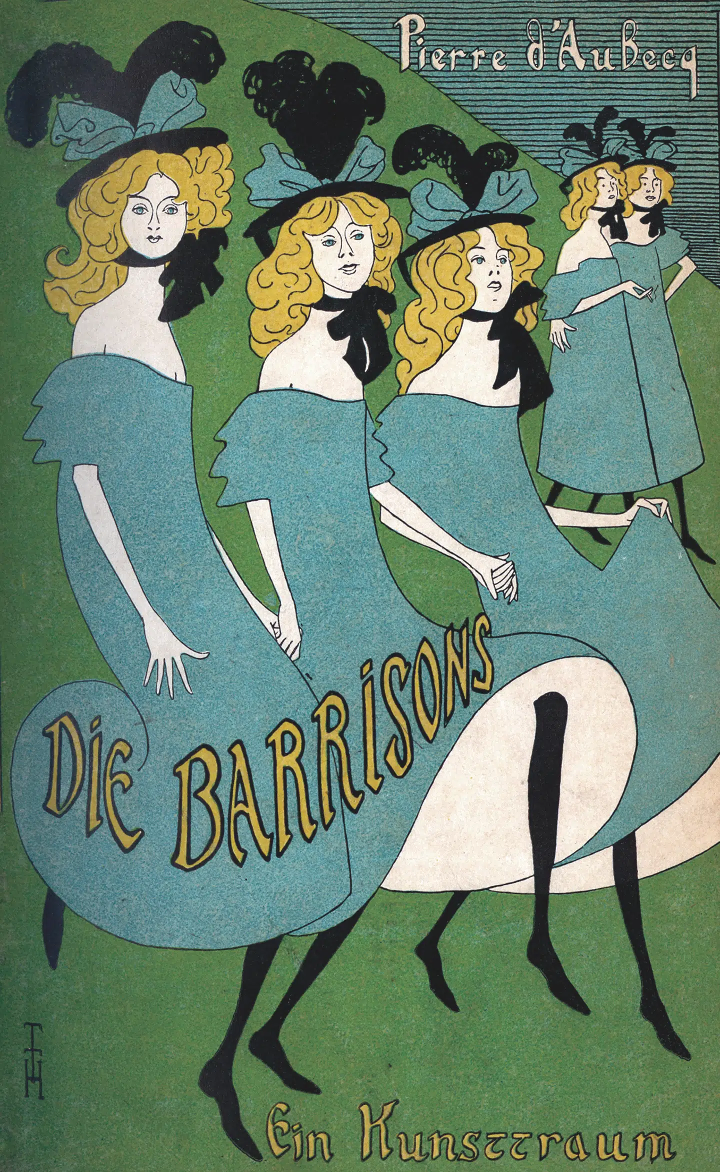 Forfatteren Pierre D'AuBecq (Anton Lindner) udgav en bog om Barrison-søstrene med forsidetegning af Thomas Heine. Illustration fra bogen.