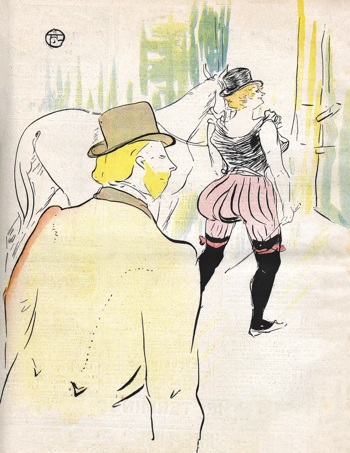 Henri de Toulouse-Lautrec tegnede Lona Barrison til bladet Le Rire. Illustration fra bogen.