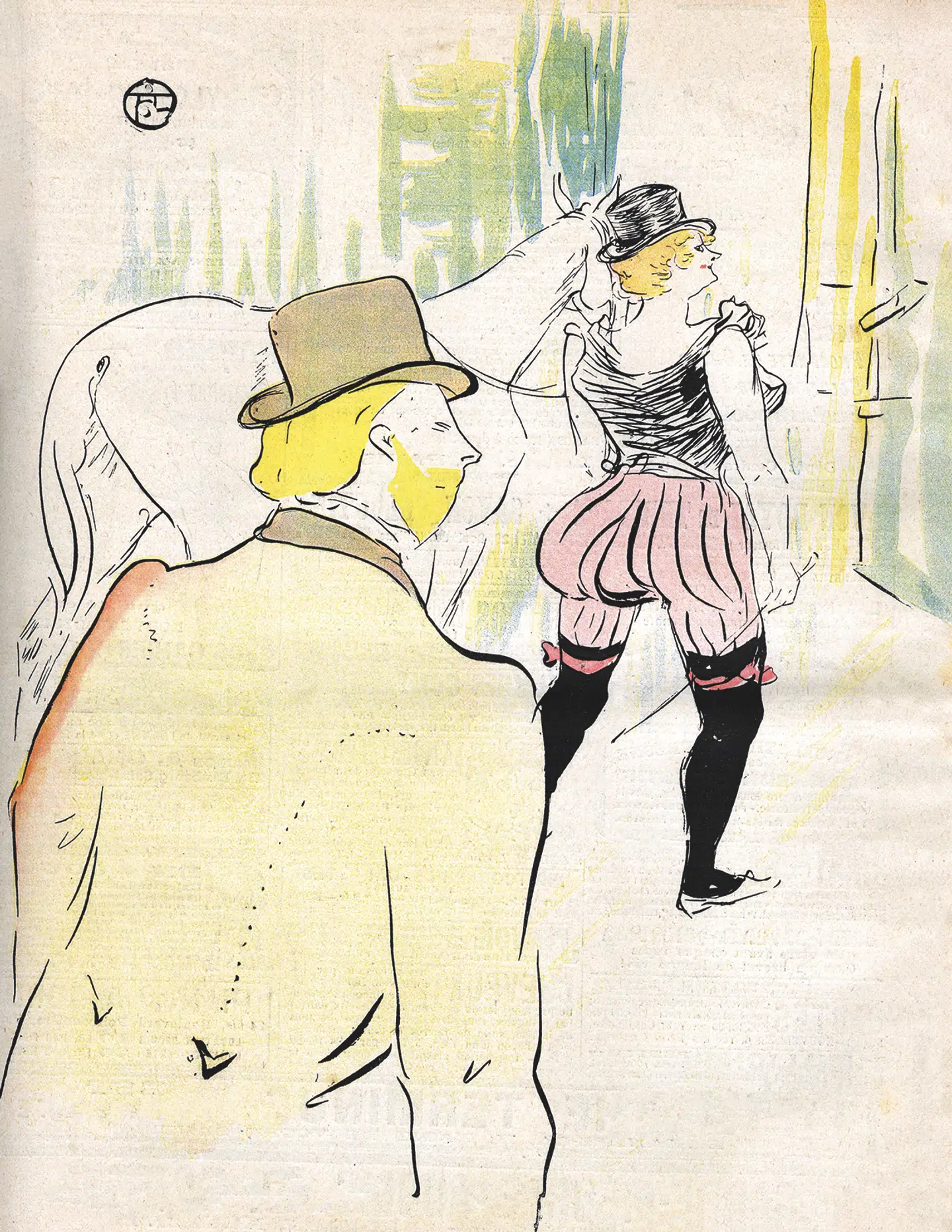 Henri de Toulouse-Lautrec tegnede Lona Barrison til bladet Le Rire. Illustration fra bogen.