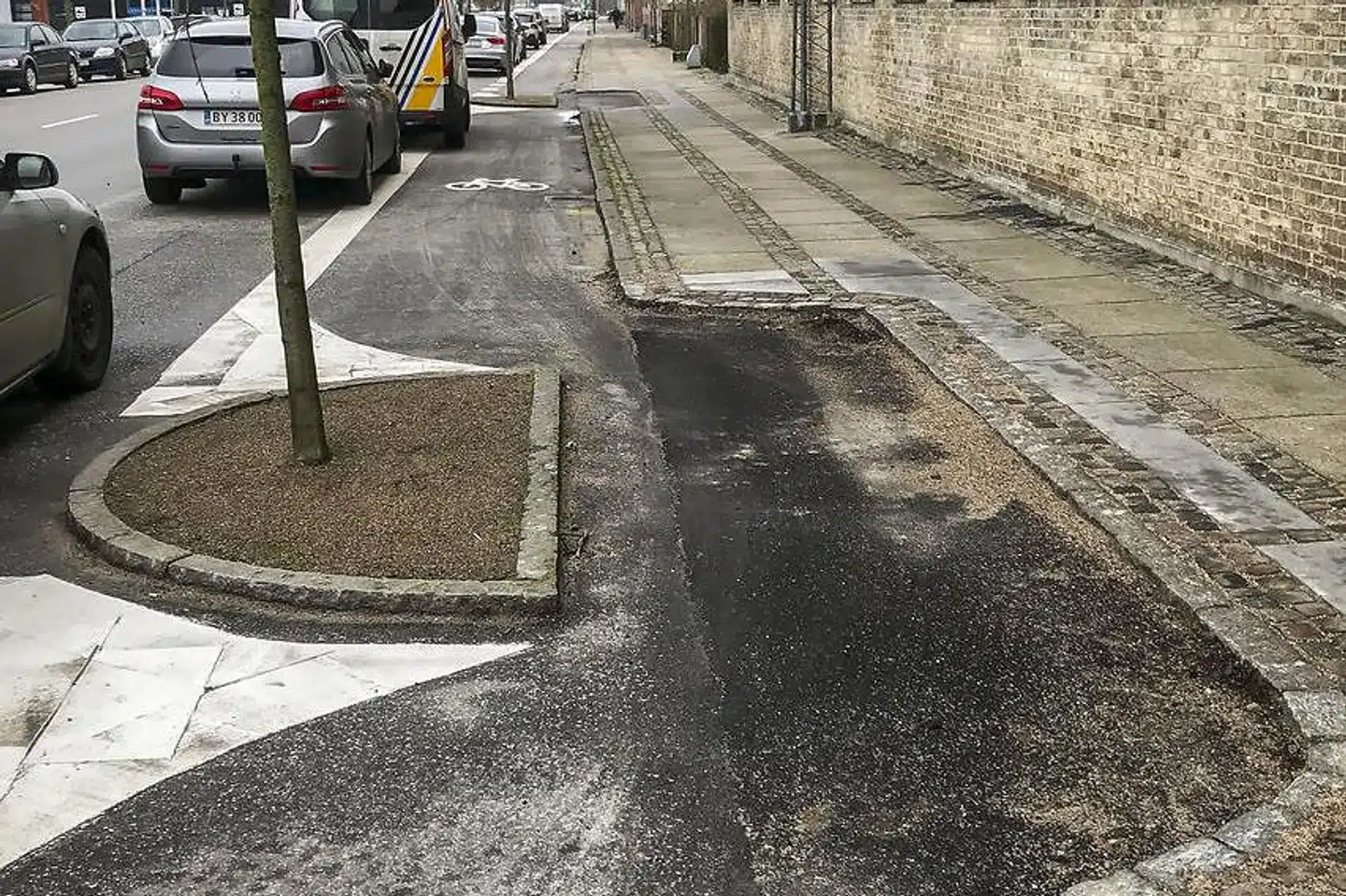 Den meget omdiskuterede cykelsti i Aalborg.