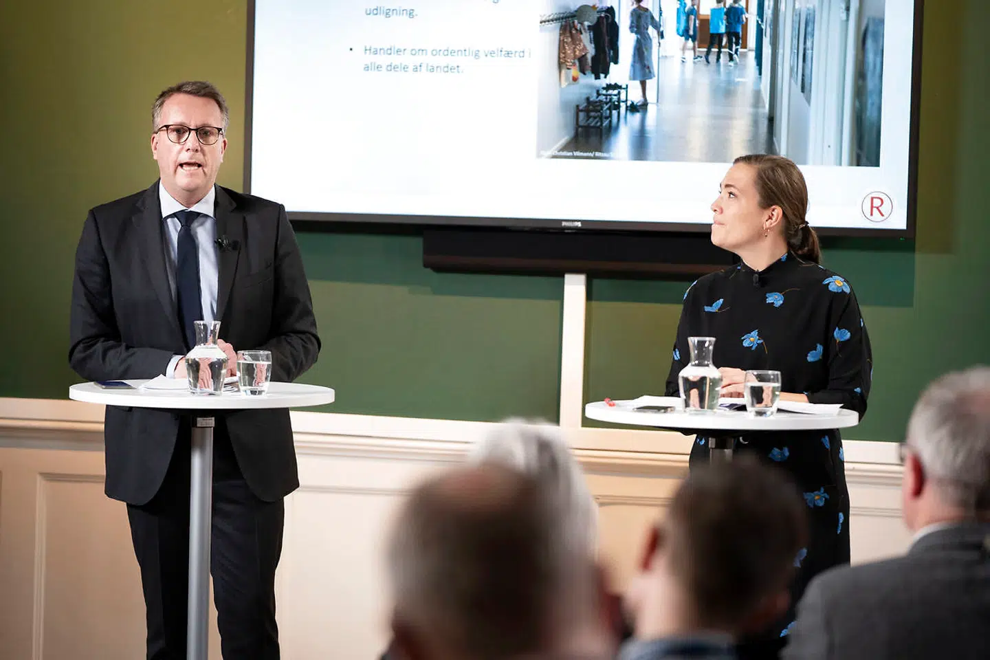 Fungerende finansminister Morten Bødskov og social- og indenrigsminister Astrid Krag holder pressemøde om regeringens udspil til en udligningsreform, i Finansministeriet torsdag den 30. januar 2020. (Foto: Liselotte Sabroe/Scanpix 2020)