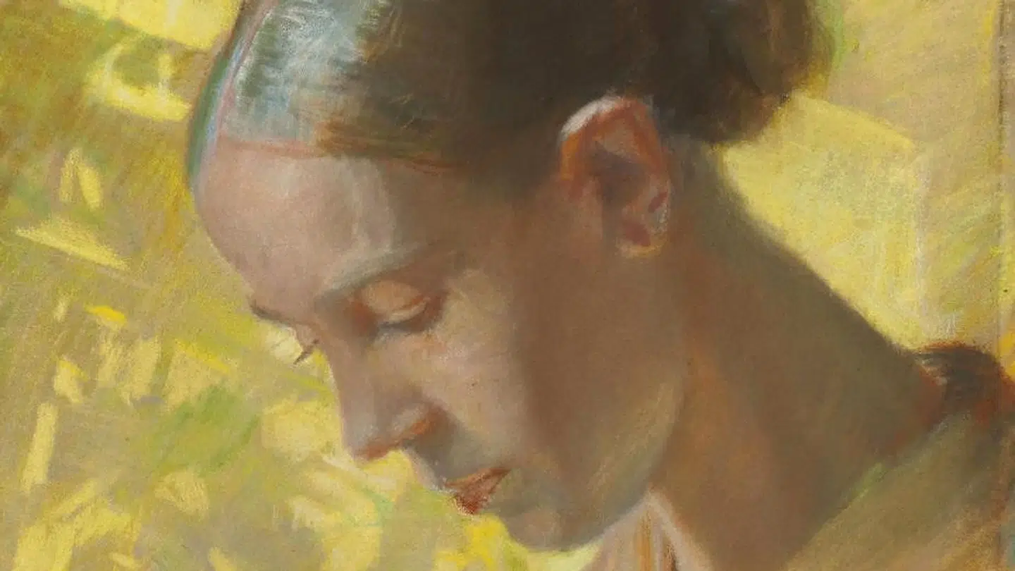 Det er synd, at Statens museum for kunst ikke tager hensyn til, at de yngre gæster kan have svært ved at forstå Anna Anchers kunstnerliv for 150 år siden. Der er ellers mange muligheder for at arbejde med deres nysgerrighed. Her er det »Studie af sypigens hoved«.