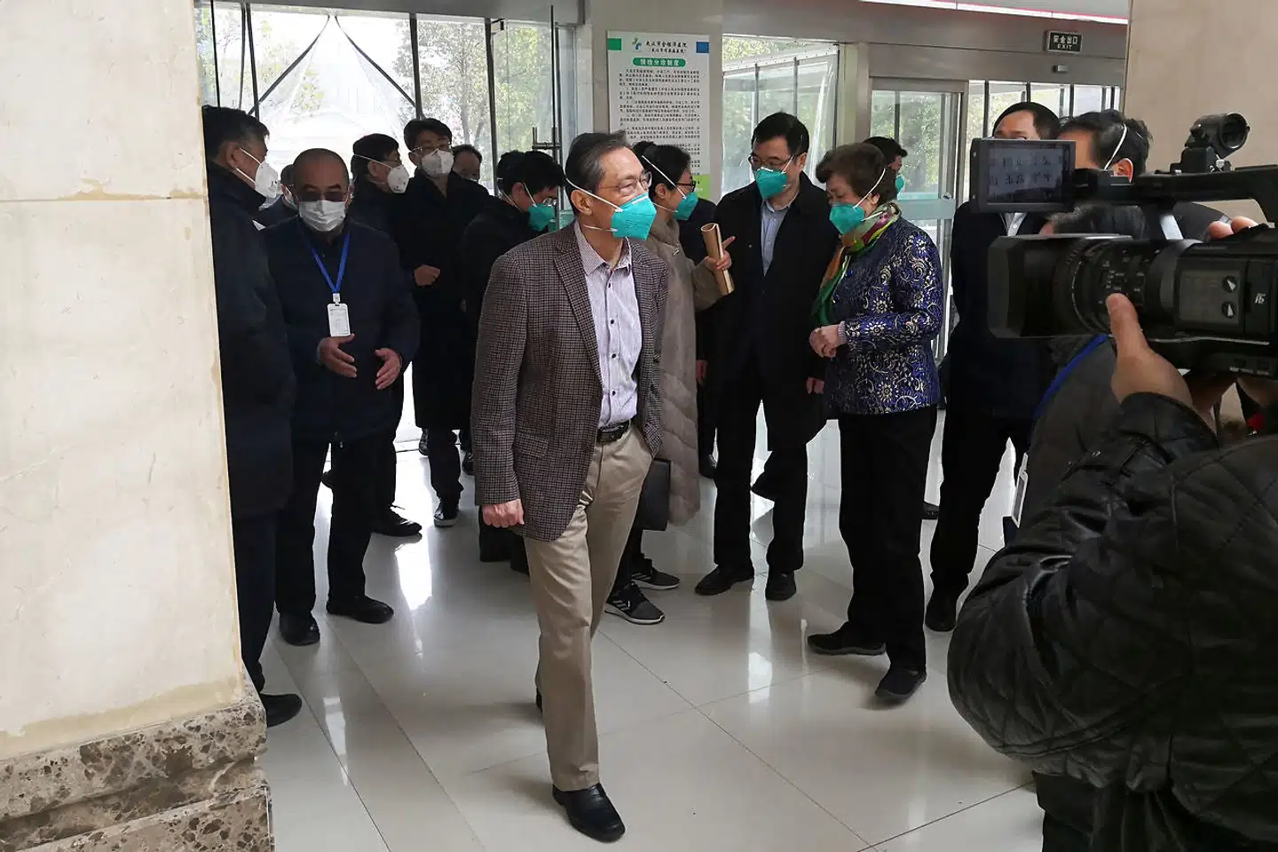 Zhong Nanshan ankommer her til Jinyintan Hospital i Wuhan den 19. januar for at undersøge virusudbruddet.