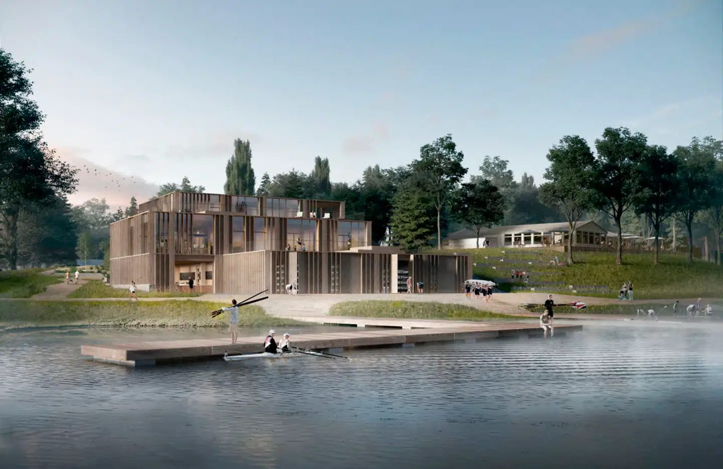 Sådan forestiller arkitekterne bag det nye Danmarks Nationale Rostadion, at komplekset skal se ud, når det en dag står færdigt.