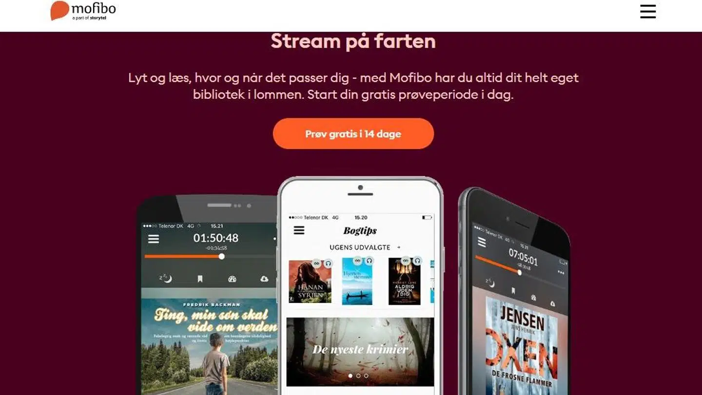 Mofibo har siden 2013 været med til at lære danskerne at bruge e-bøger og lydbøger. Navnlig lydbøgerne er populære. Omkring 80 procent af Mofibo-brugerne lytter til litteratur, mens 20 procent læser den som e-bøger.