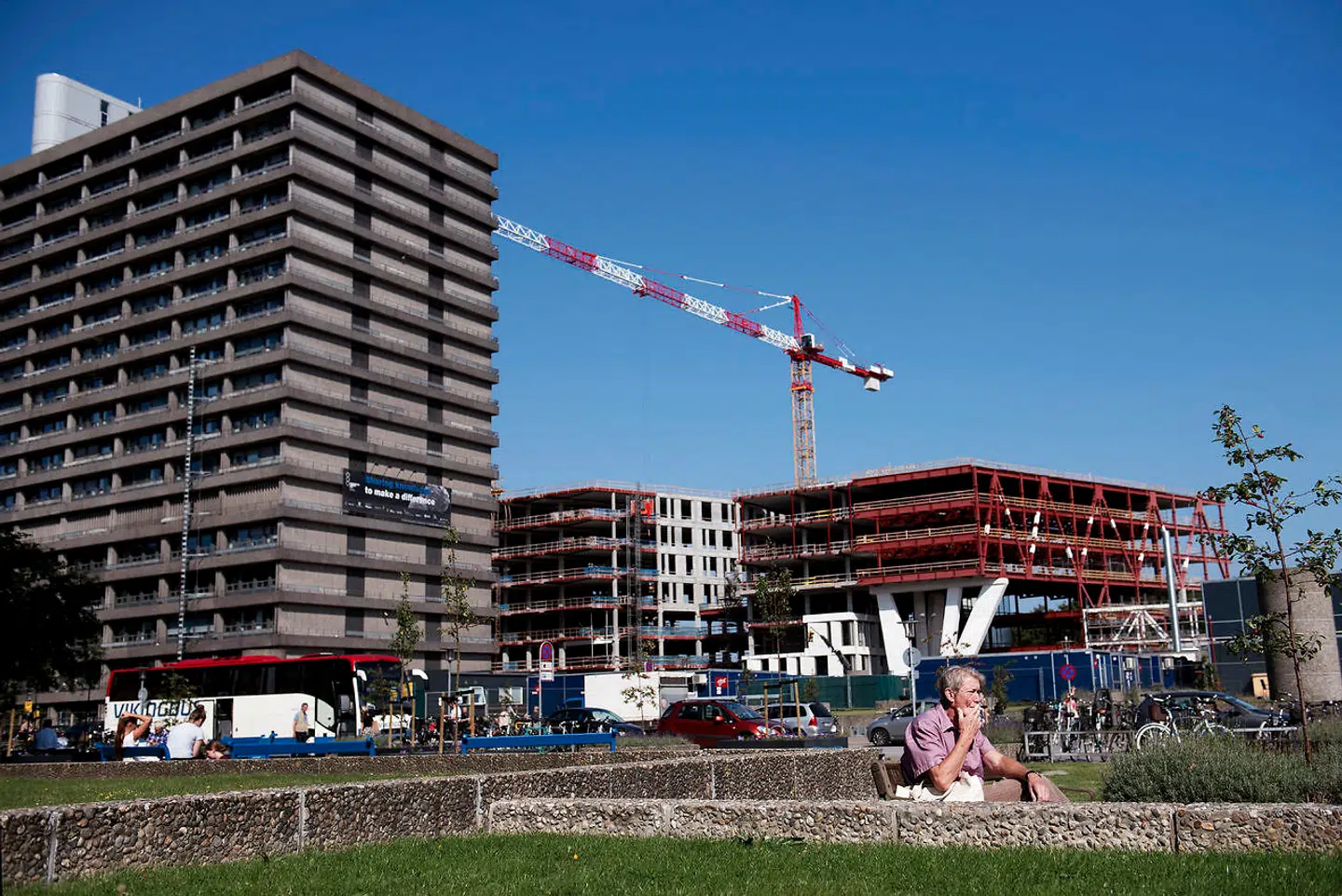 Byggeriet af det nye Rigshospital. Dronningen vil indvie den nye fløj i hospitalet, Nordfløjen.