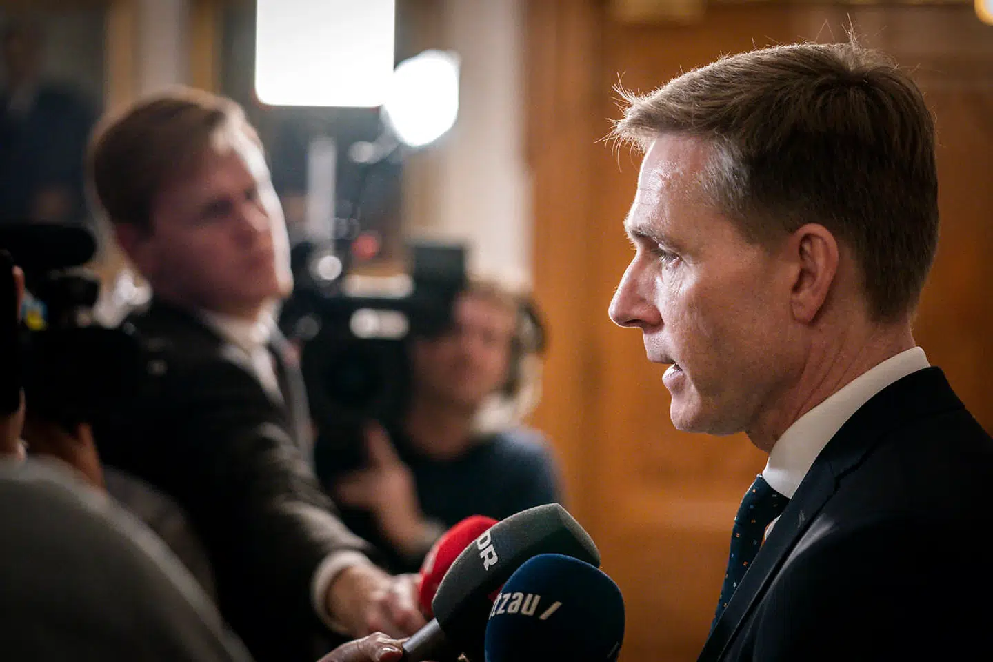 Kristian Thulesen Dahl (DF) taler med pressen før et ekstraordinært møde i Udenrigspolitisk Nævn om Iran og Irak på Christiansborg, onsdag den 8. januar 2020.