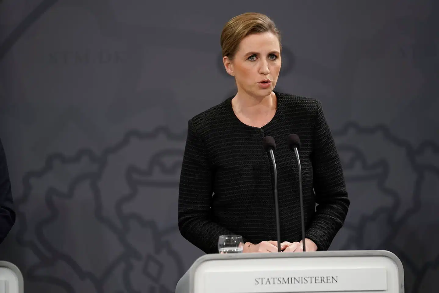 Statsminister Mette Frederiksen (S) kommenterer udviklingen i Iran og Irak, i Spejlsalen i Statsministeriet onsdag den 8. januar 2020.