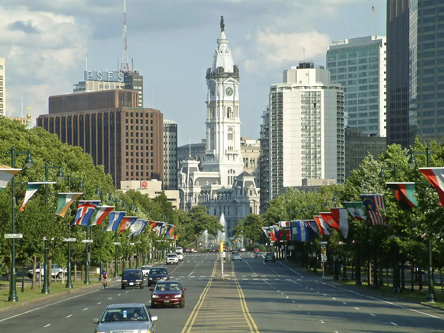 Philadelphia har en række markante vartegn, der præger bybilledet downtown. Her er det City Hall.
