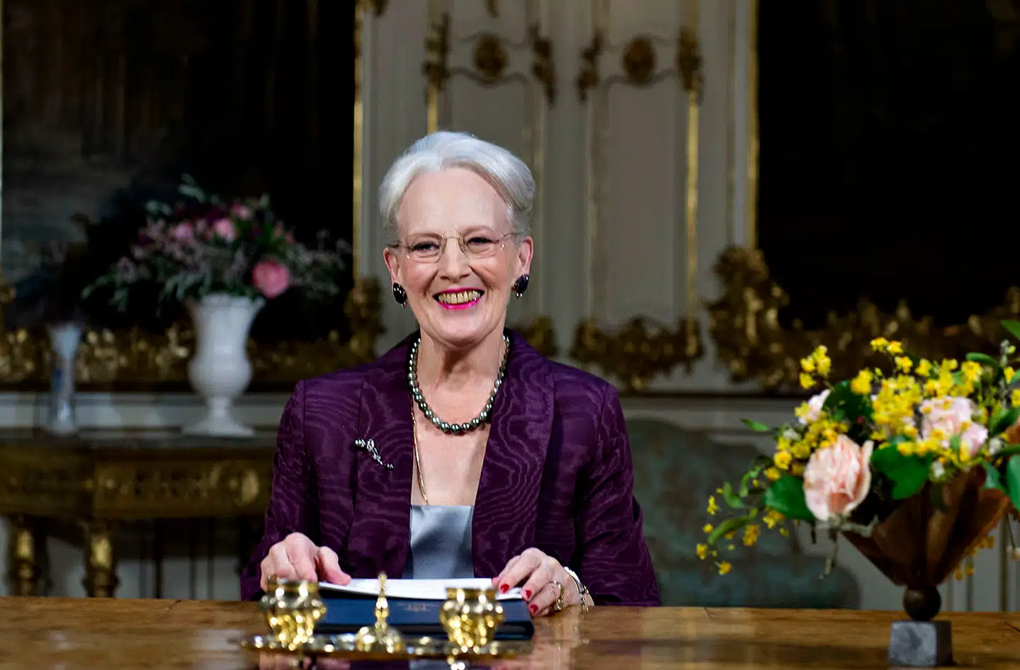 Dronning Margrethe holder sin nytårstale på Fredensborg Slot onsdag d. 31. december 2014.