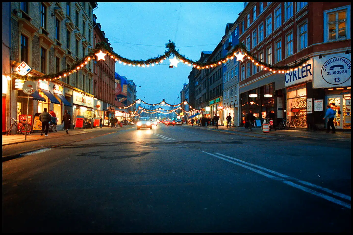 Nørrebrogade med de julelys, der i 2016 startede en shitstorm.