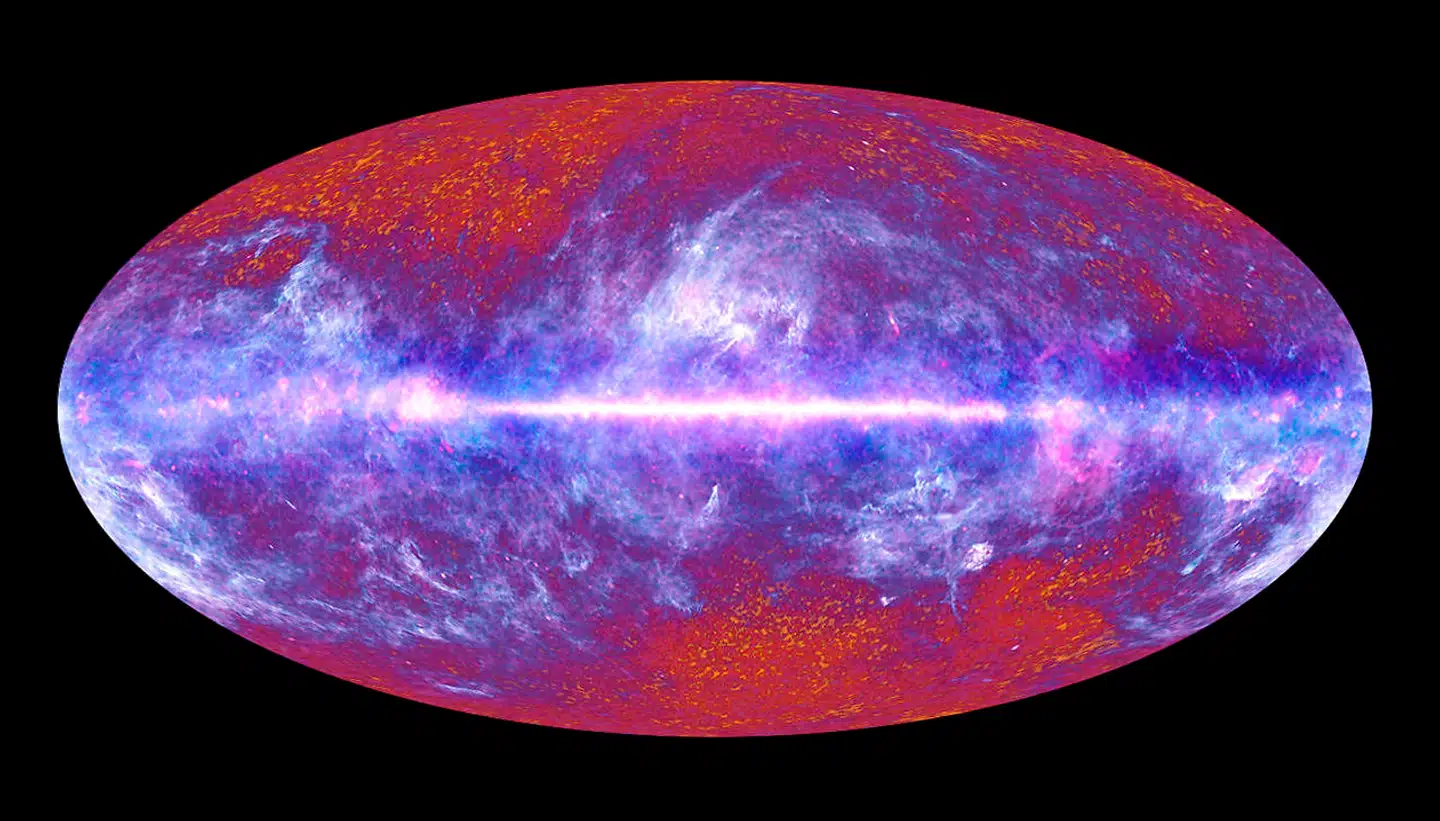 Nogenlunde sådan så alting ud 380.000 år efter Big Bang. Det er verdens første lys.
