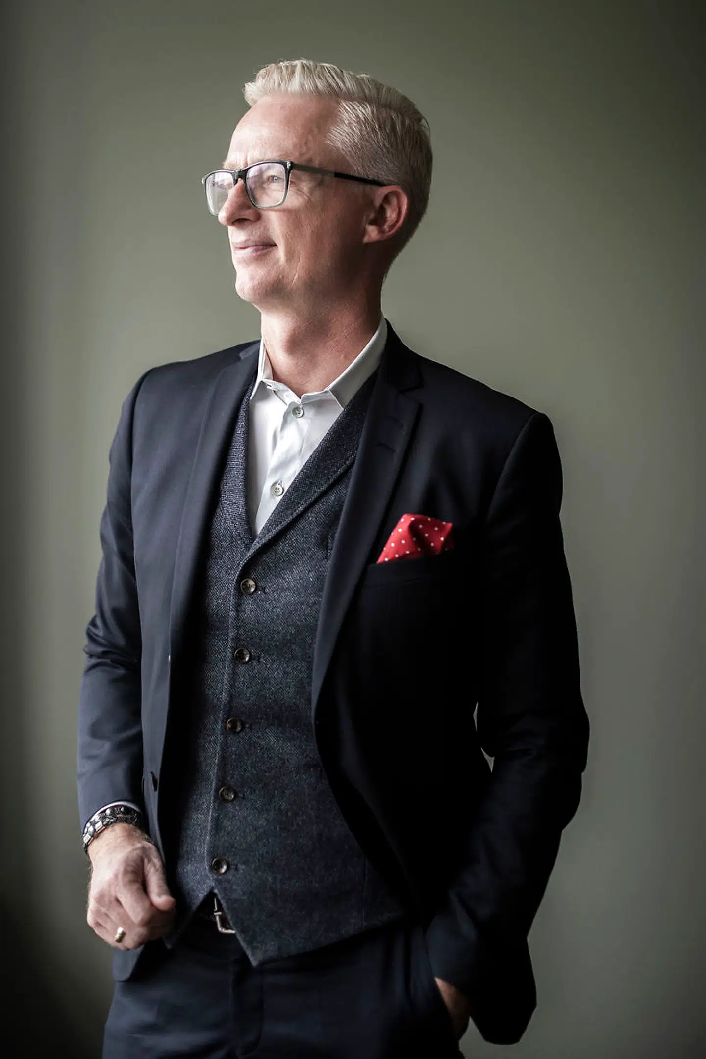 Tryg-direktør Morten Hübbe bliver fremhævet af modeekspert Chris Pedersen for sin tøjstil.