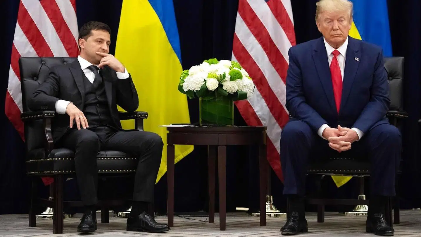 USAs præsident, Donald Trump, og Ukraines præsident, Volodymyr Selenskyj.