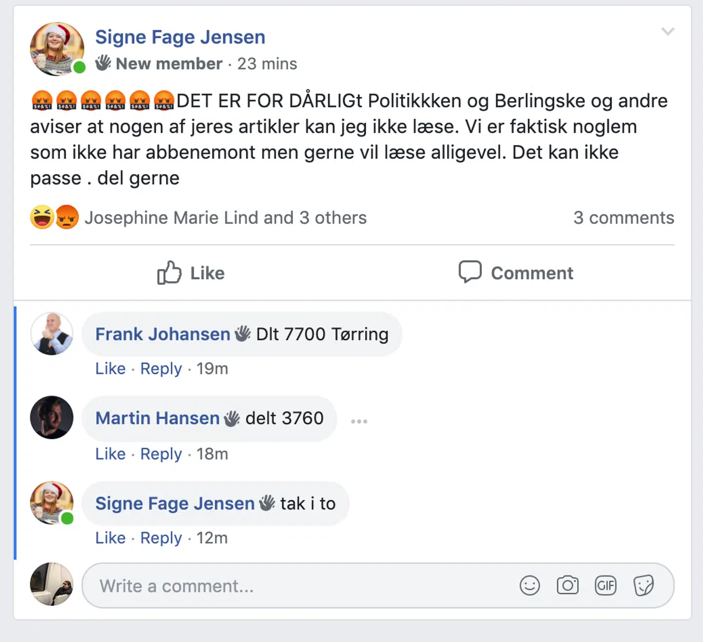 Der hersker en gennemgående utilfredshed med de etablerede medier blandt boomers i gruppen.