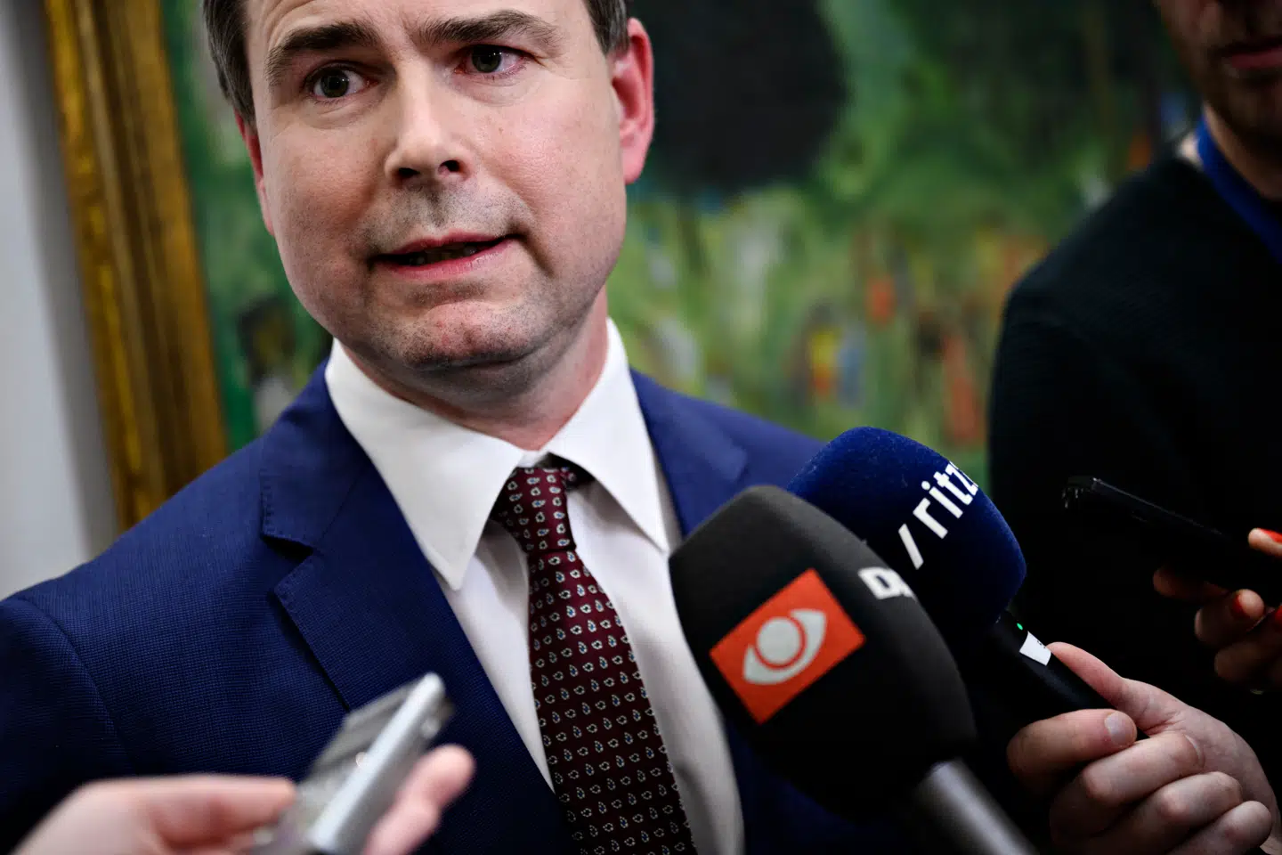 Finansminister Nicolai Wammen taler med pressen efter Regeringen, Enhedslisten, SF, Radikale og Alternativet har præsenteret aftale om finansloven 2020 i Finansministeriet, mandag den 2. december 2019.. (Foto: Philip Davali/Ritzau Scanpix)