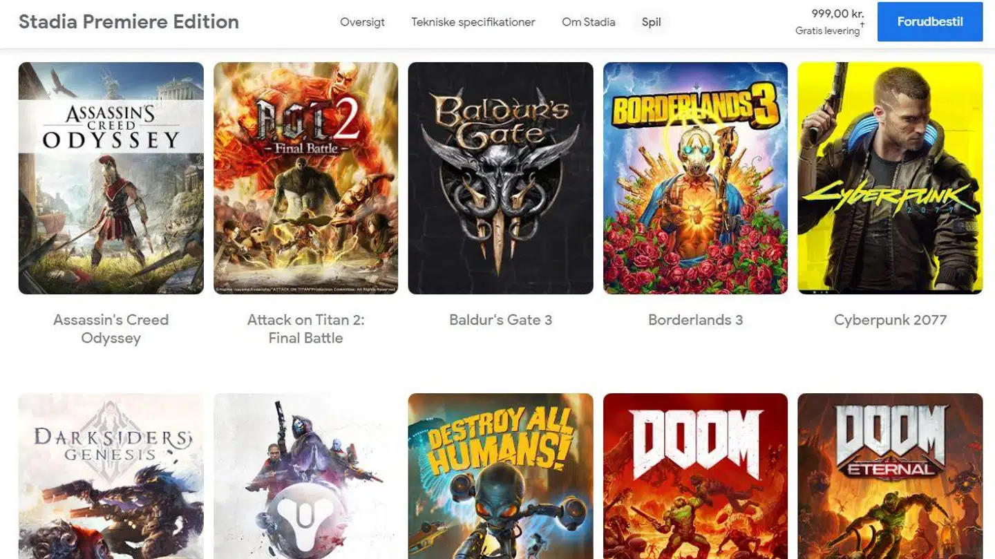 Googles onlinespiltjeneste, Stadia, åbner 19. november i også Danmark men er ude i skarp konkurrence om kunderne.